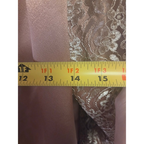 Vintage 80s Elegant Mock Neck Lace Sleeve Satin Blouse Women's Vintage Style - Picture 4 of 5